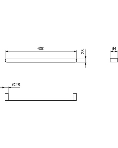 Ideal Standard Conca rankšluosčių laikiklis, 60 cm (pasirenkama spalva)