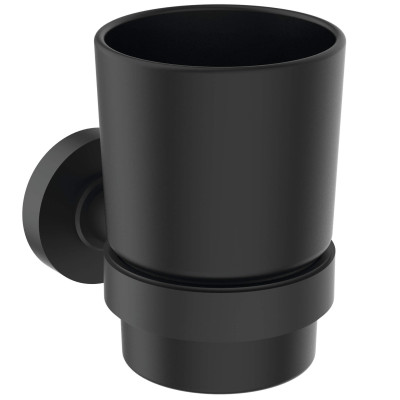 Ideal Standard Iom stiklinė su laikikliu, tvirtinama prie sienos, juodos matinės spalvos