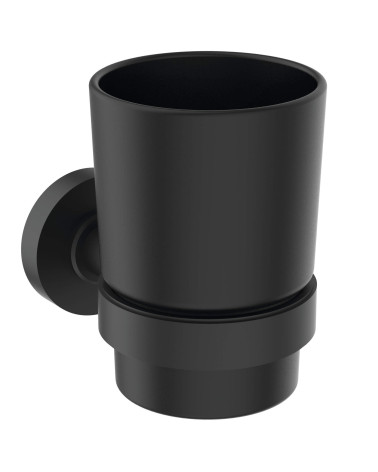 Ideal Standard Iom stiklinė su laikikliu, tvirtinama prie sienos, juodos matinės spalvos