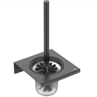 Ideal Standard Alu+ WC šepečio komplektas, tvirtinamas prie sienos, juodos matinės spalvos