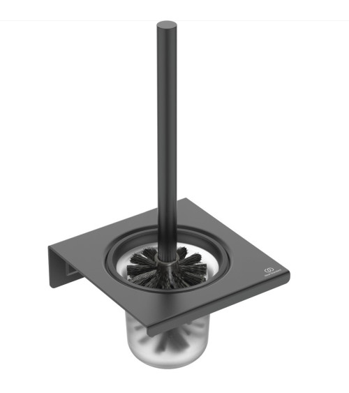 Ideal Standard Alu+ WC šepečio komplektas, tvirtinamas prie sienos, juodos matinės spalvos