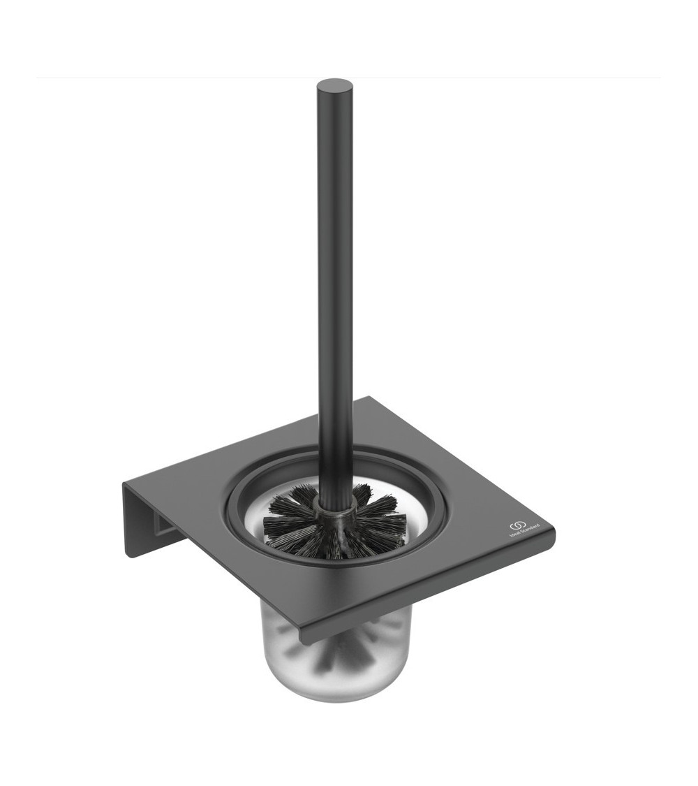 Ideal Standard Alu+ WC šepečio komplektas, tvirtinamas prie sienos, juodos matinės spalvos