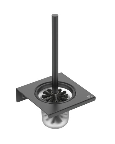 Ideal Standard Alu+ WC šepečio komplektas, tvirtinamas prie sienos, juodos matinės spalvos