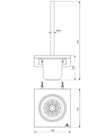 Ideal Standard Alu+ WC šepečio komplektas, tvirtinamas prie sienos, juodos matinės spalvos