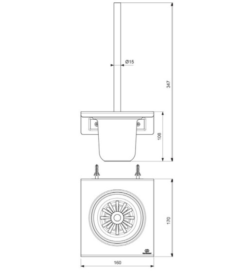 Ideal Standard Alu+ WC šepečio komplektas, tvirtinamas prie sienos, juodos matinės spalvos
