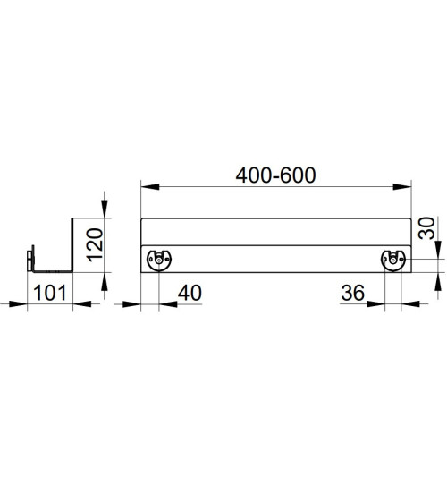 KEUCO 24953 nestandartinė lentynėlė dušui, juodos matinės spalvos (pasirenkamas dydis)