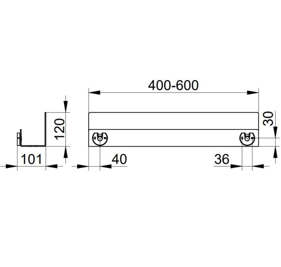 KEUCO 24953 nestandartinė lentynėlė dušui, juodos matinės spalvos (pasirenkamas dydis)