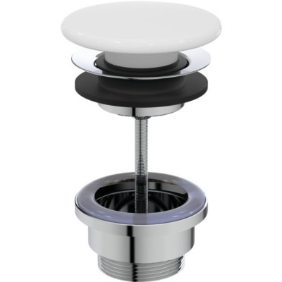 Ideal Standard praustuvo dugno vožtuvas, baltos spalvos keramikinis dangtelis