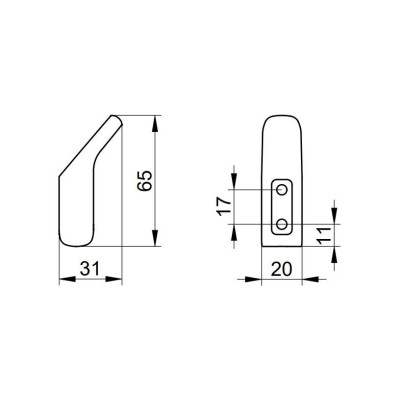 Keuco Aveno rankšluosčio kabliukas, klijuojamas prie sienos (pasirenkamos spalvos)