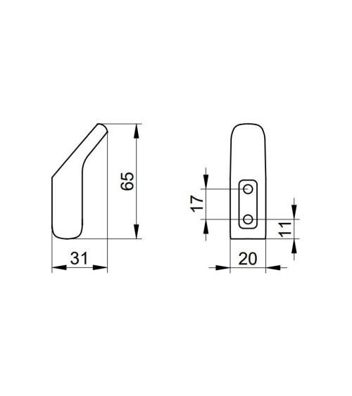 Keuco Aveno rankšluosčio kabliukas, klijuojamas prie sienos (pasirenkamos spalvos)