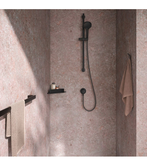 Keuco Aveno kampinė dušo lentynėlė su stiklo valytuvu, klijuojama prie sienos (pasirenkama spalva)