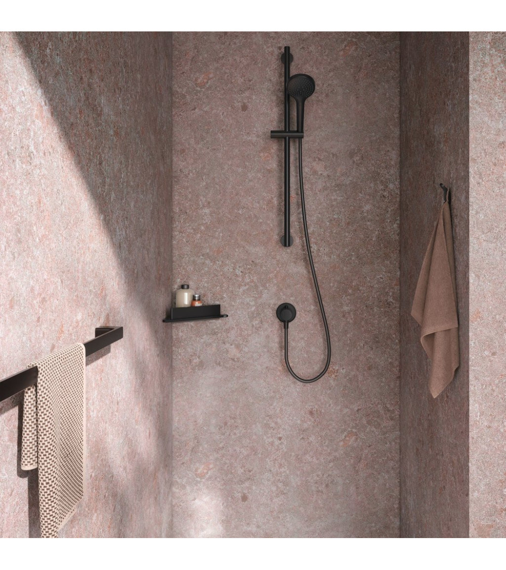 Keuco Aveno kampinė dušo lentynėlė su stiklo valytuvu, klijuojama prie sienos (pasirenkama spalva)